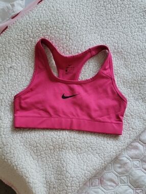Nike Hot Pink Racerback Sports Bra with Black Swoosh